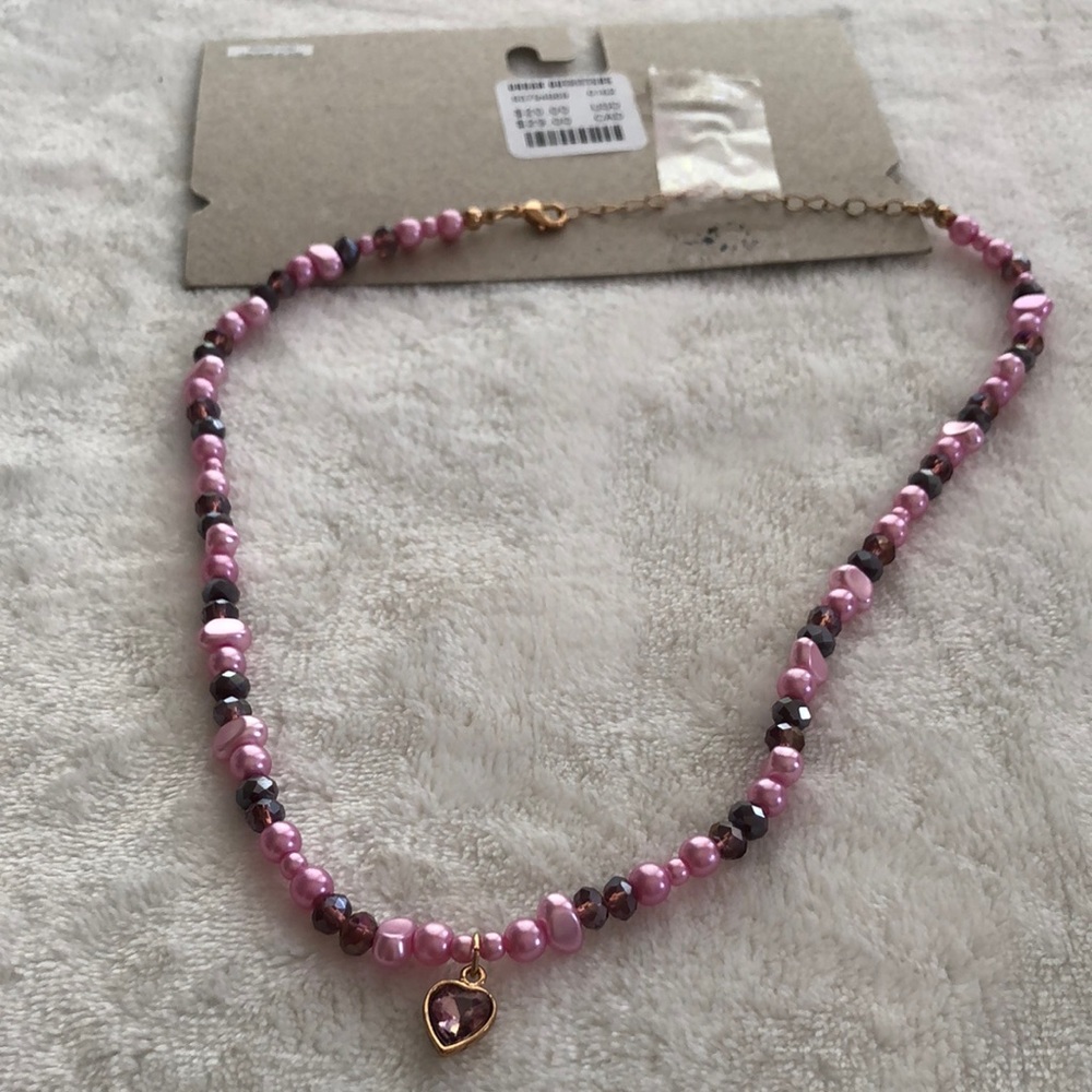 New Urban outfitters Cher Pearl Gem Heart necklace, choker - Picture 1 of 10